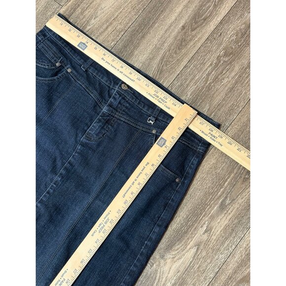 Style&co WOMENS PLUS SIZE DENIM LONG MAXI SKIRT SZ 16 TUMMY CONTROL POCKETS STRE - Picture 5 of 10